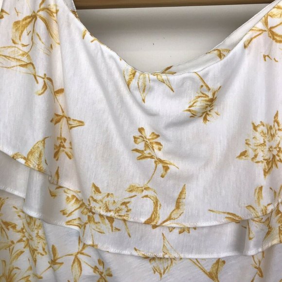 SOLD Witchery Yellow Floral Print Top XL - Picture 5 of 12